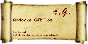 Andorka Gálos névjegykártya